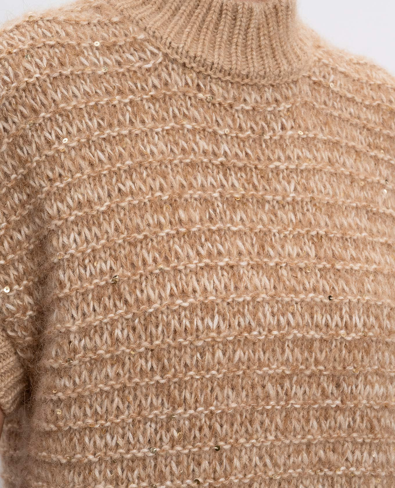 Beige alpaca wool vest with sequins Peserico 5