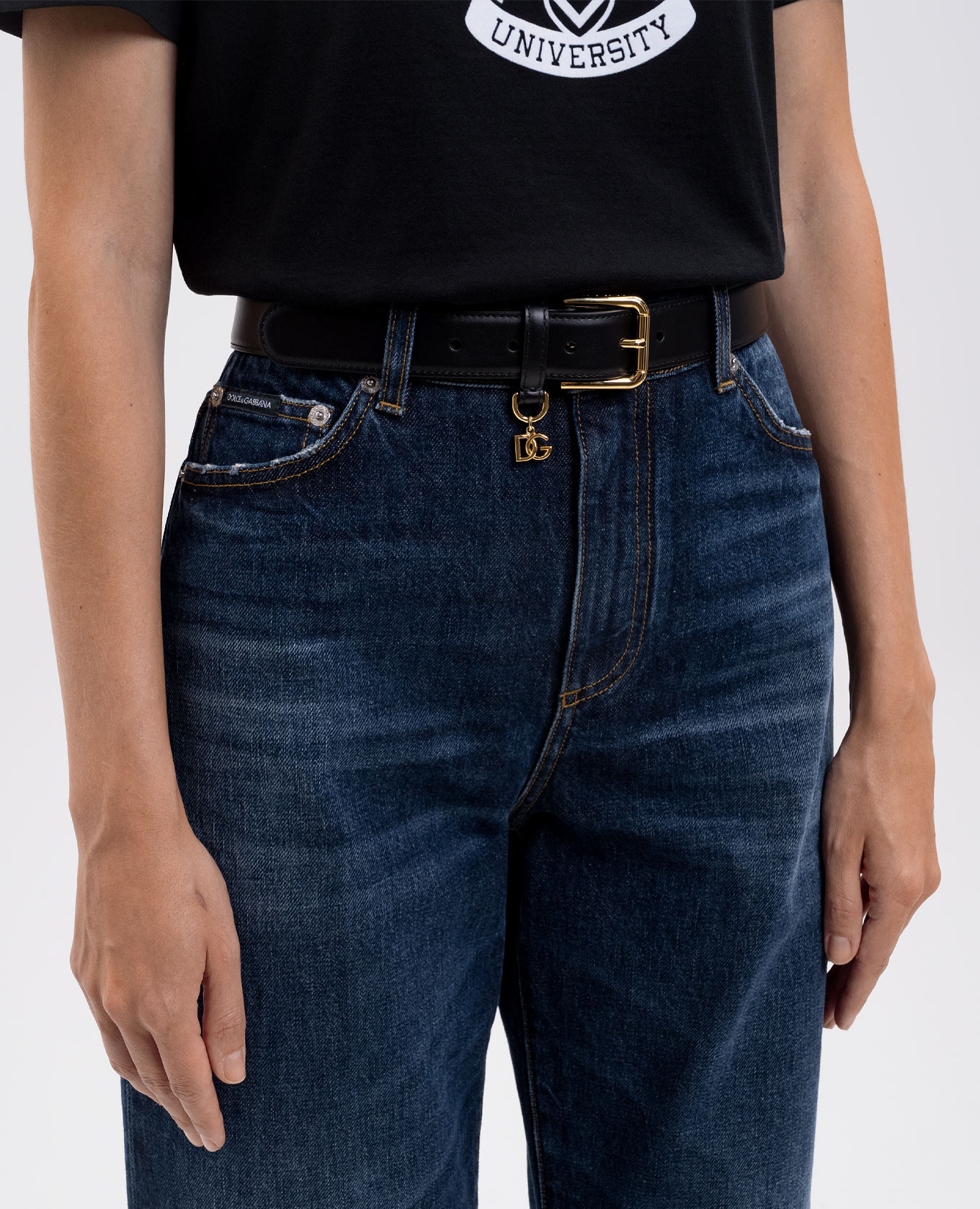 

Black leather belt with logo Dolce&Gabbana