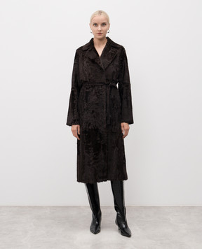 Simonetta Ravizza MILA brown sheepskin coat with a smell F05CO61G1