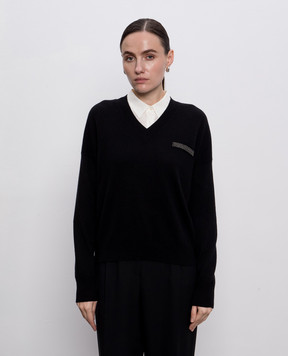 Peserico Black wool, silk and cashmere pullover A99301F129283A
