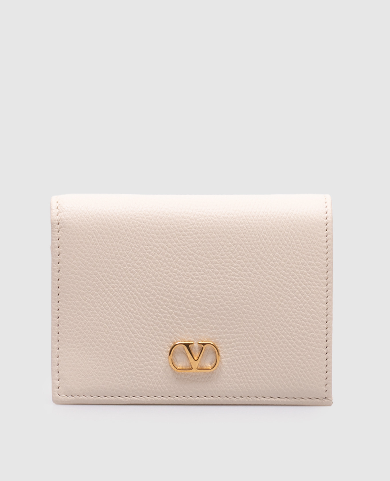 

White leather wallet with logo Valentino