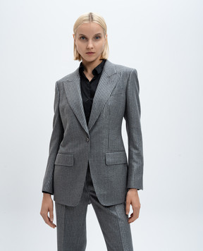 Tom Ford Gray wool jacket with lurex GI2970FAX1262