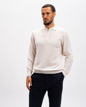 Cashmere&Whiskey White merino wool polo shirt 94394Z