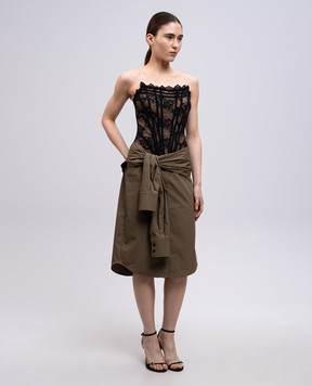 Giuseppe Di Morabito Milano Khaki corset dress with lace 04SSDR44604425