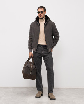Cashmere&Whiskey Brown wool and cashmere jacket 832394N025099