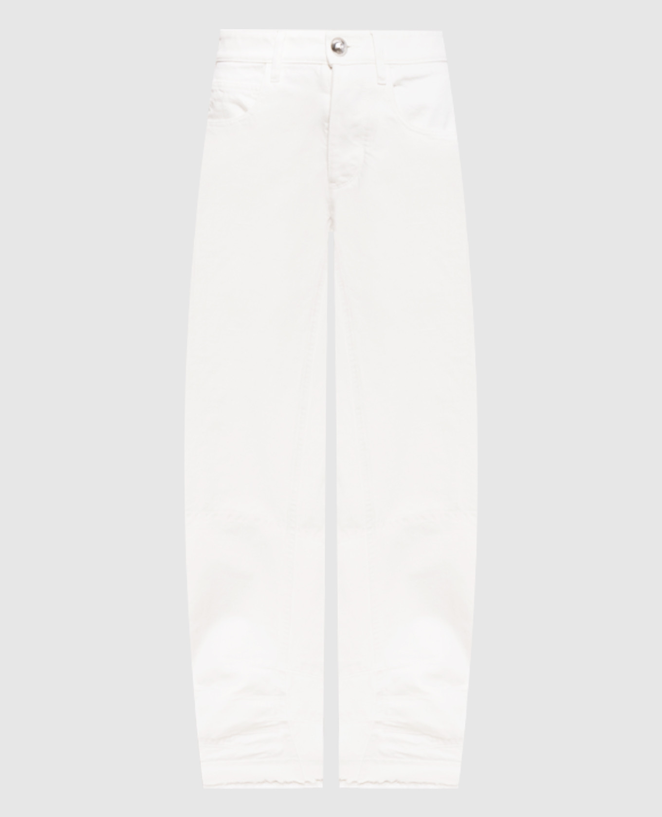 

White jeans with logo patch Jil Sander