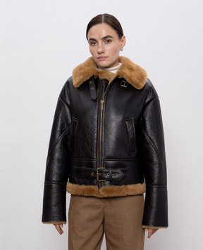 Babe Pay Pls Black sheepskin coat 2315ELONGPULAP