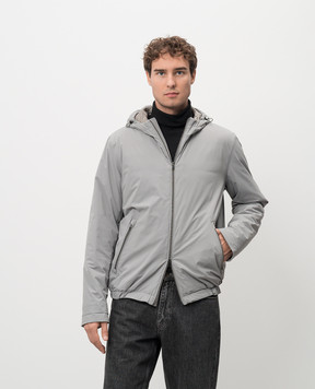 Herno Gray jacket with metallic logo GI00042UR12387S