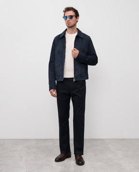 Dolce&Gabbana Blue suede jacket G9BPCLHULUU