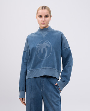 Palm Angels Blue sweatshirt PWBA053S25FAB001