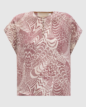 Momoni CAYENNE burgundy printed silk blouse 255MMOBL007255MO25