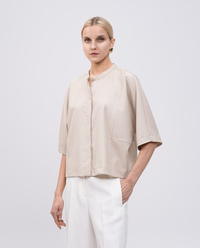 Lou Lou Studio Beige AYLIN wool blouse AYLIN