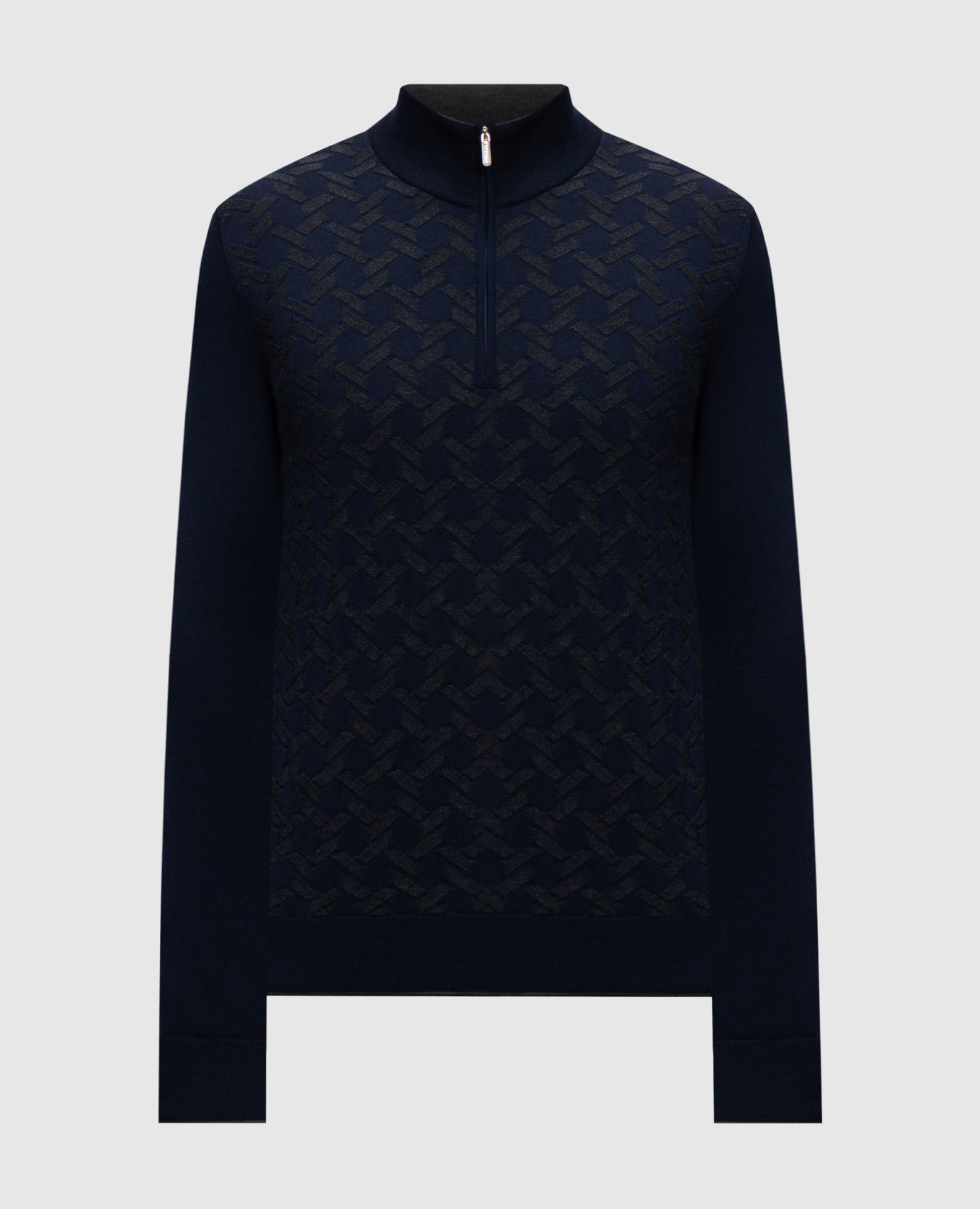 

Blue wool and silk jumper in a woven pattern Bertolo Cashmere