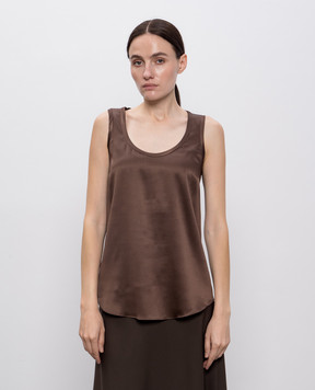 Brunello Cucinelli Brown silk top M0C59E0600