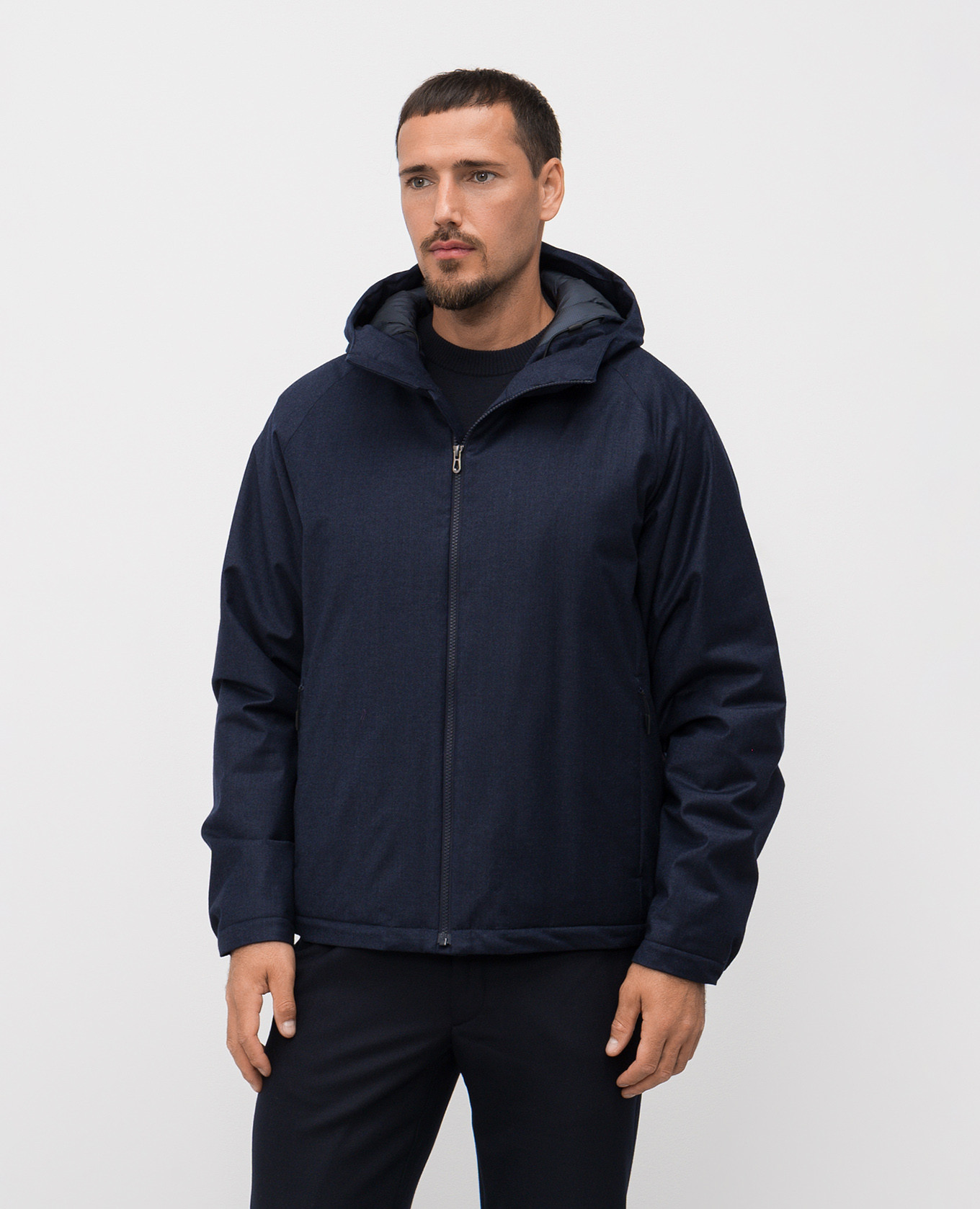 

Blue wool and silk jacket Sease