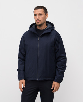 Sease Blue wool and silk jacket JP032TN445