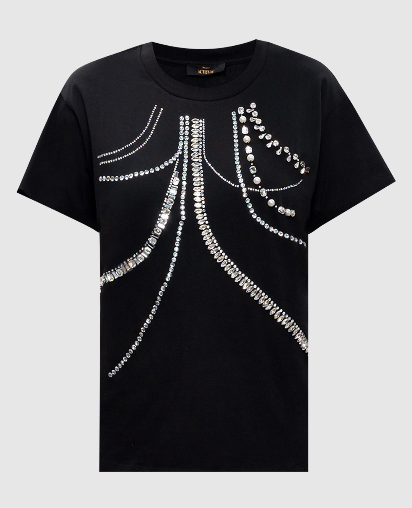 

Black t-shirt with crystals Twinset Actitude