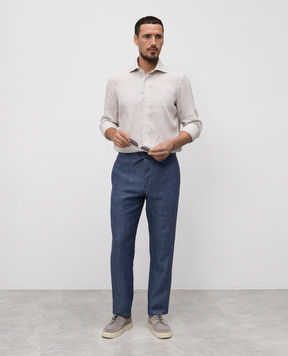 Enrico Mandelli Beige linen shirt TAILOR5701