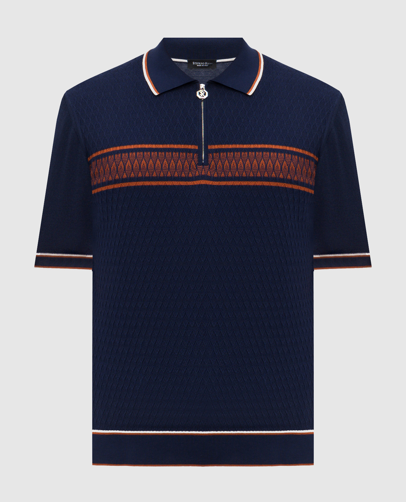 

Blue polo with silk Stefano Ricci