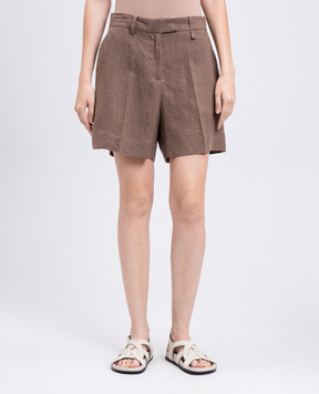 Babe Pay Pls Brown linen shorts 0D26000514