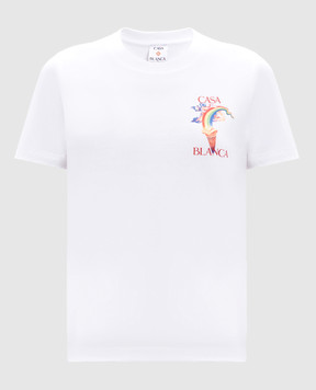 Casablanca White T-shirt with NATURE TEACHER print WPS25JTS02002