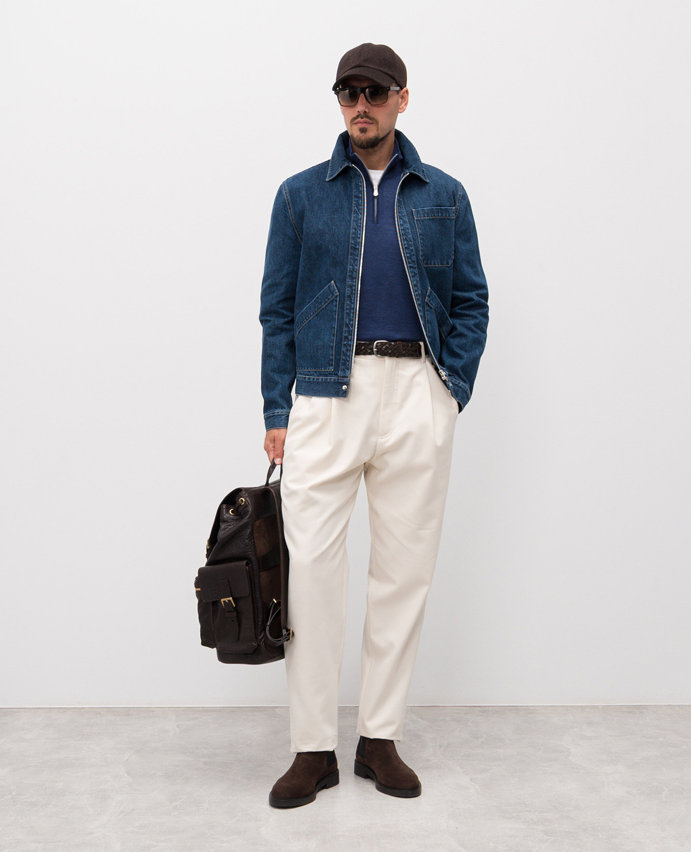 Blue cashmere, silk and linen jumper Brunello Cucinelli 2