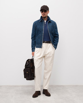 Brunello Cucinelli Blue cashmere, silk and linen jumper MSY00124