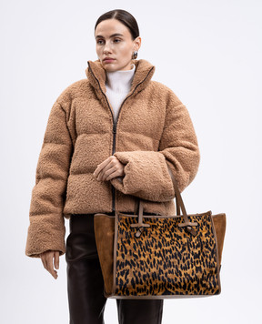 Gianni Chiarini MARCELLA brown suede tote bag in animal print BS12120LYNX