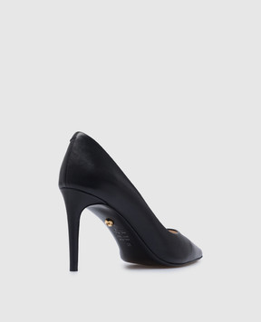 Babe Pay Pls Black leather shoes with embossed grain 2018011004