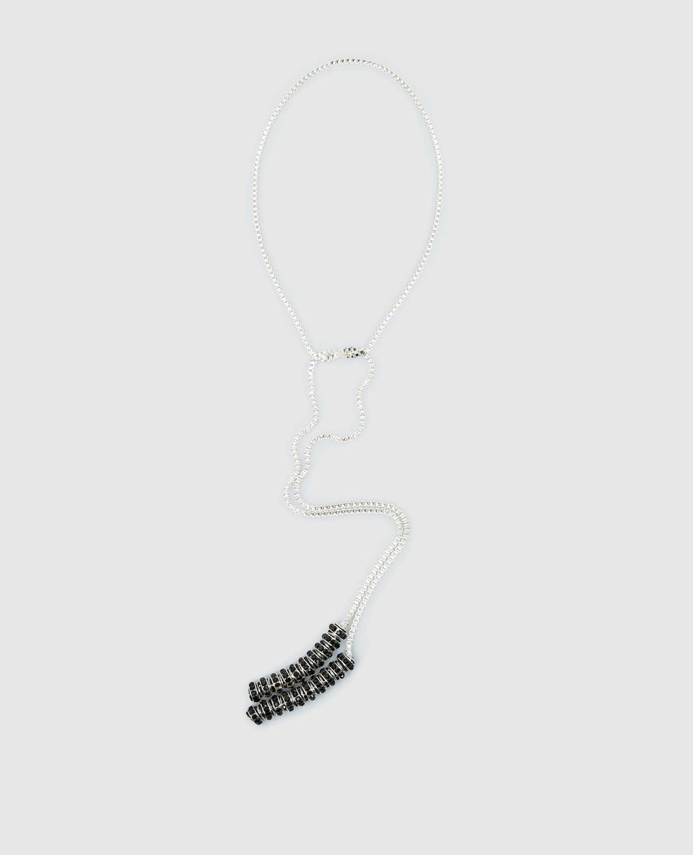 

Silver chain-necklace DRACULA with crystals Pearl Octopuss.Y