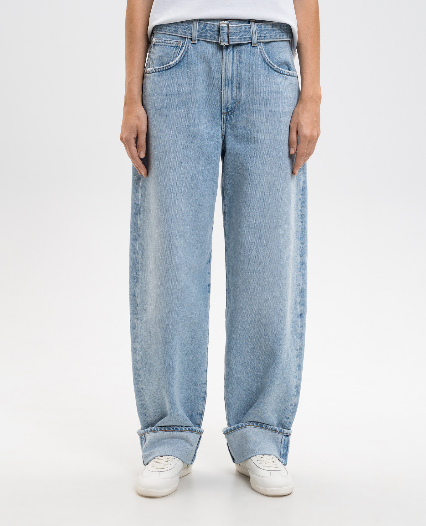 

Blue jeans with a belt AGOLDE, Light blue