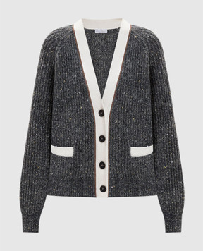 Brunello Cucinelli Gray cardigan with wool and cashmere MSJ545306