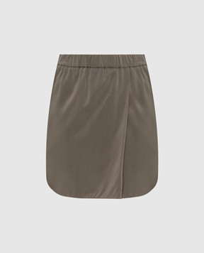 Brunello Cucinelli Khaki silk skirt M0F51G2234