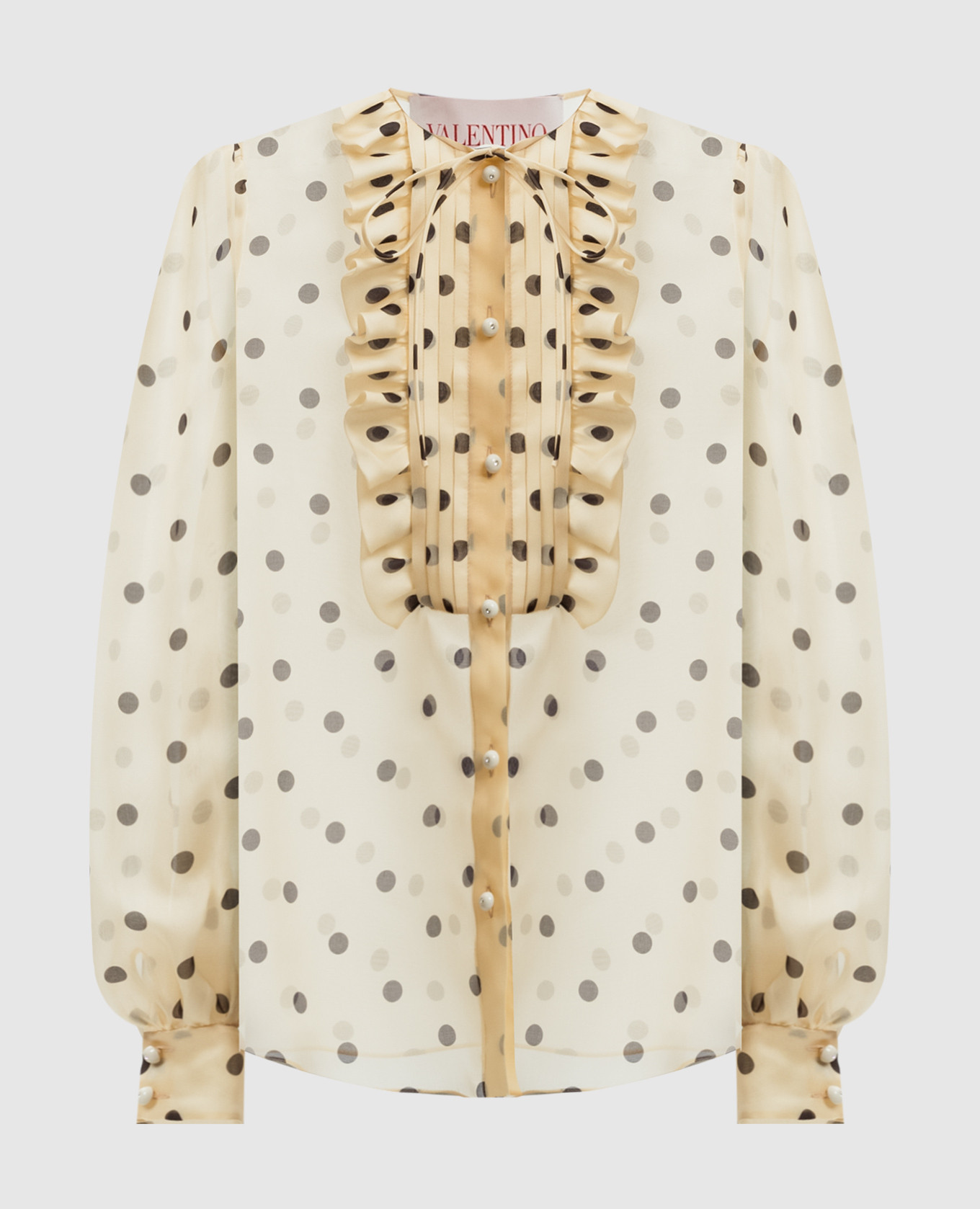 

Beige polka dot silk blouse Valentino