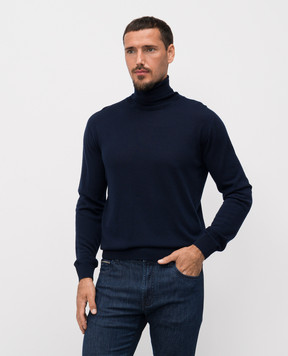 Canali Blue wool golf MK02353C1126