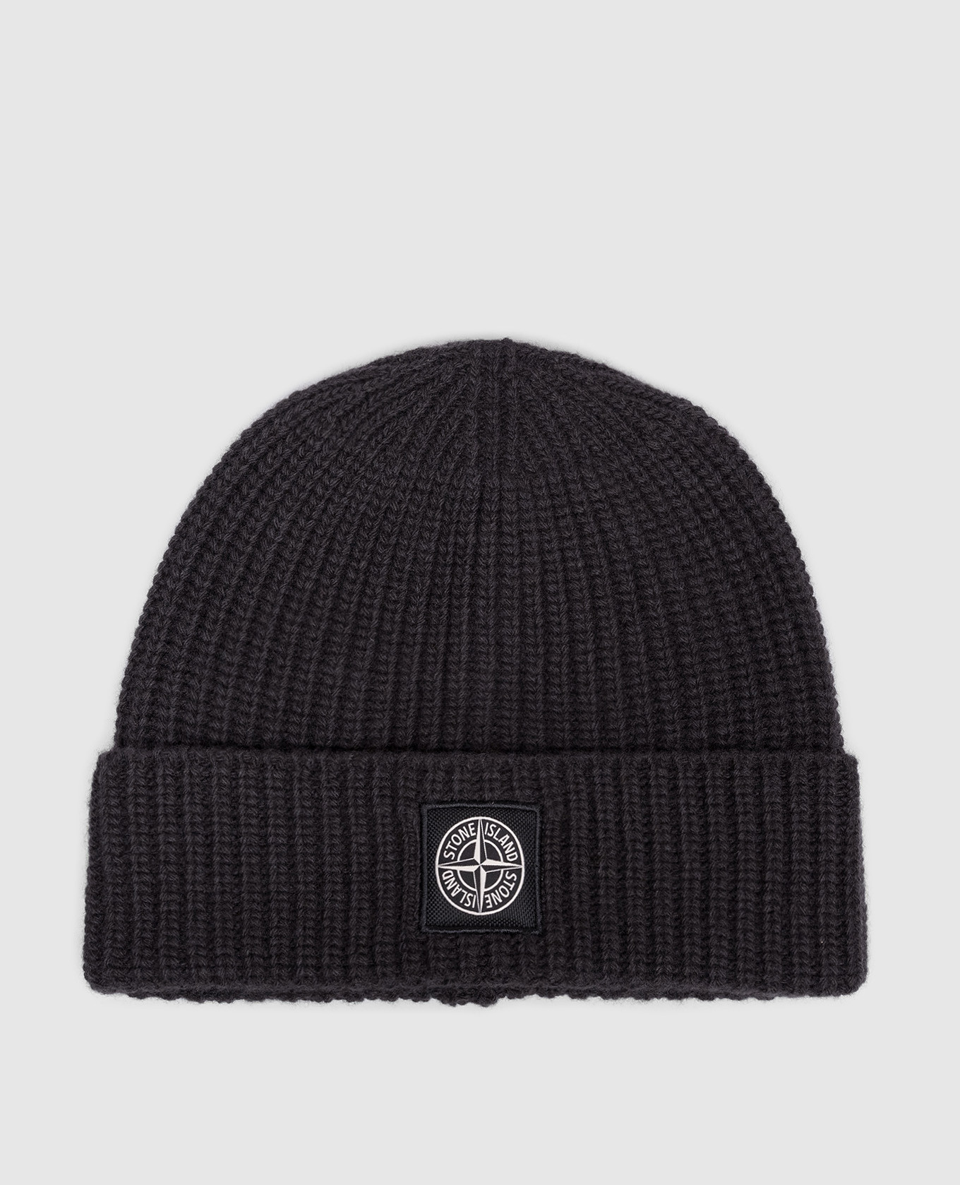 

Brown wool hat with logo patch Stone Island, Коричневый
