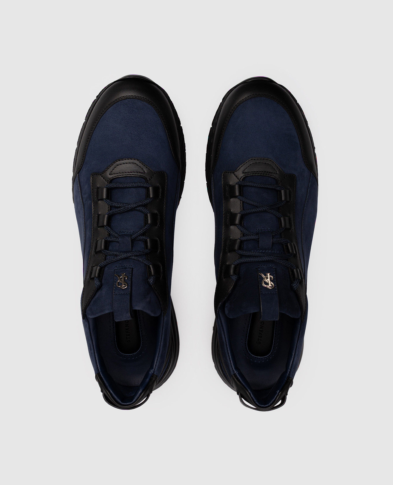 

Blue nubuck sneakers with logo Stefano Ricci