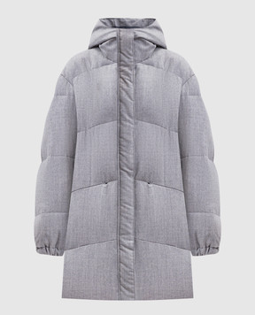 Simonetta Ravizza Annie grey wool and cashmere jacket F05CO177T104