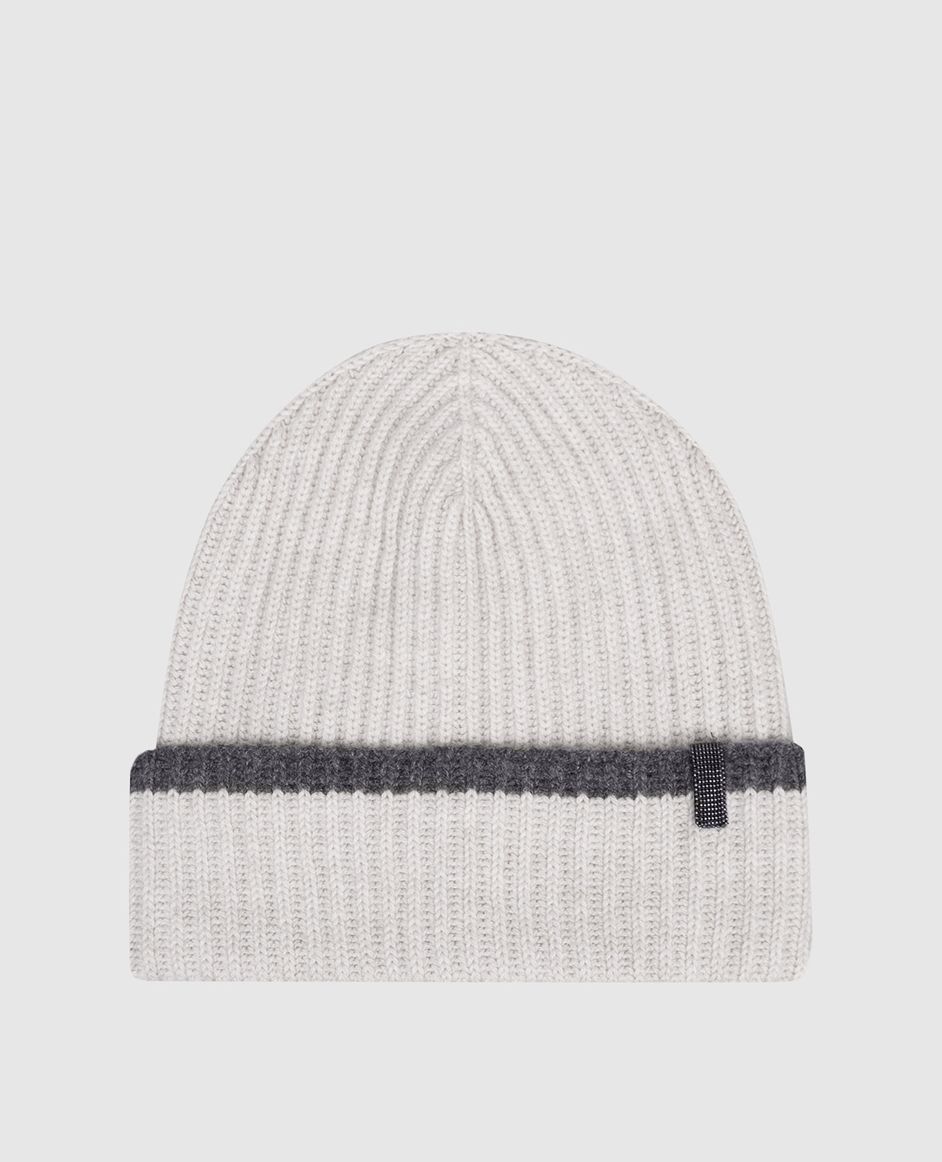 

Gray cashmere hat with monil chain Brunello Cucinelli, Grey