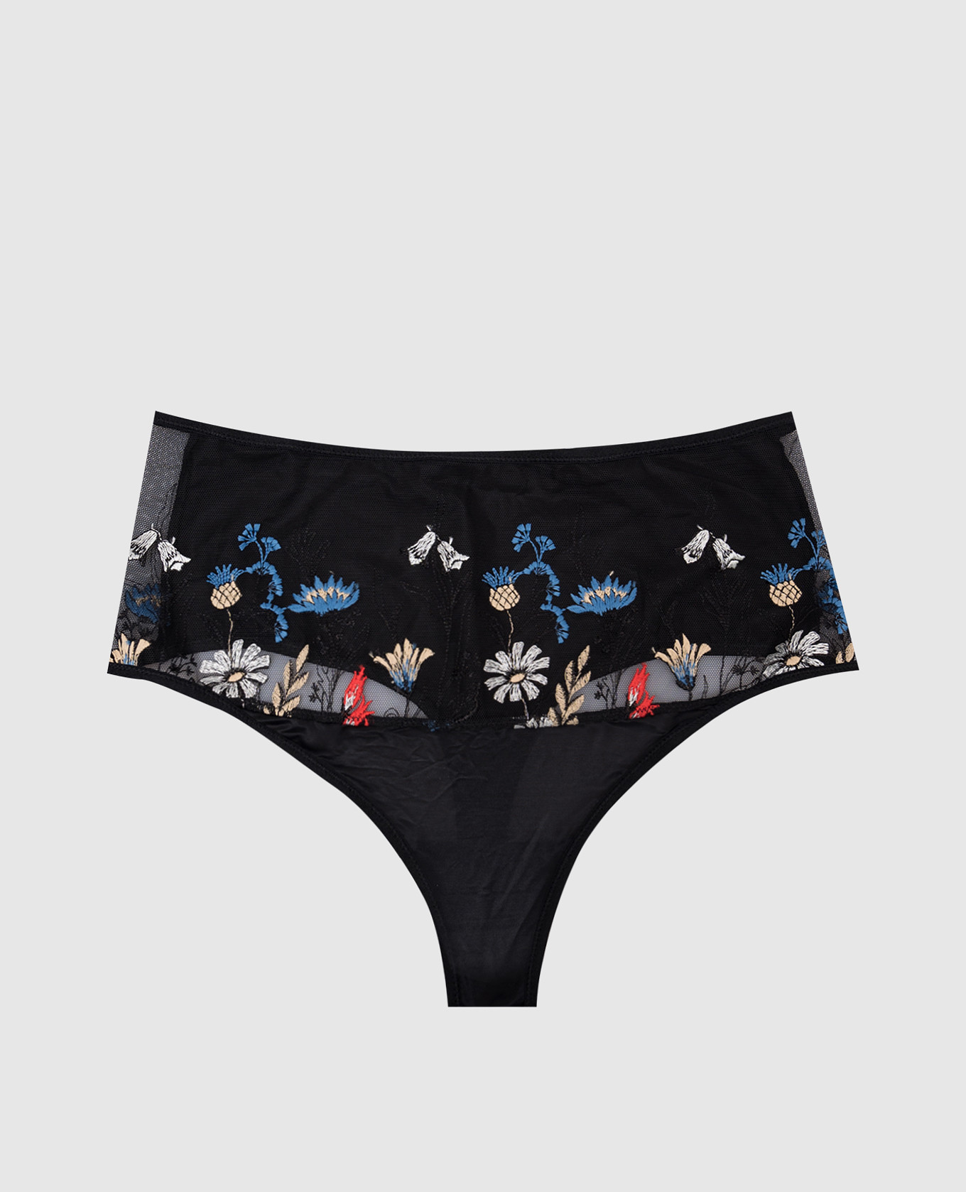 

Wildflower high rise thong with embroidery in black Wolford