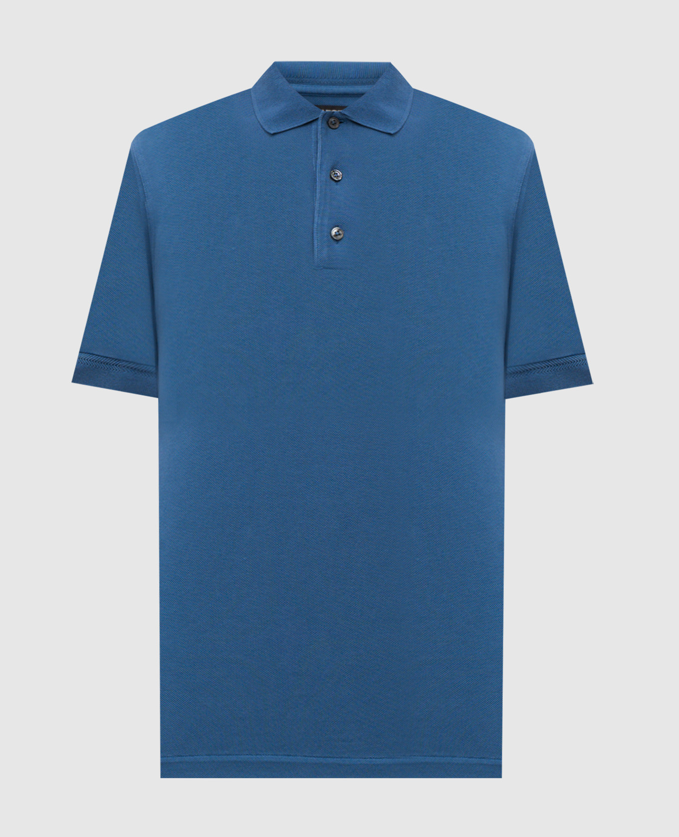 Blue polo with embroidered monogram logo Tom Ford