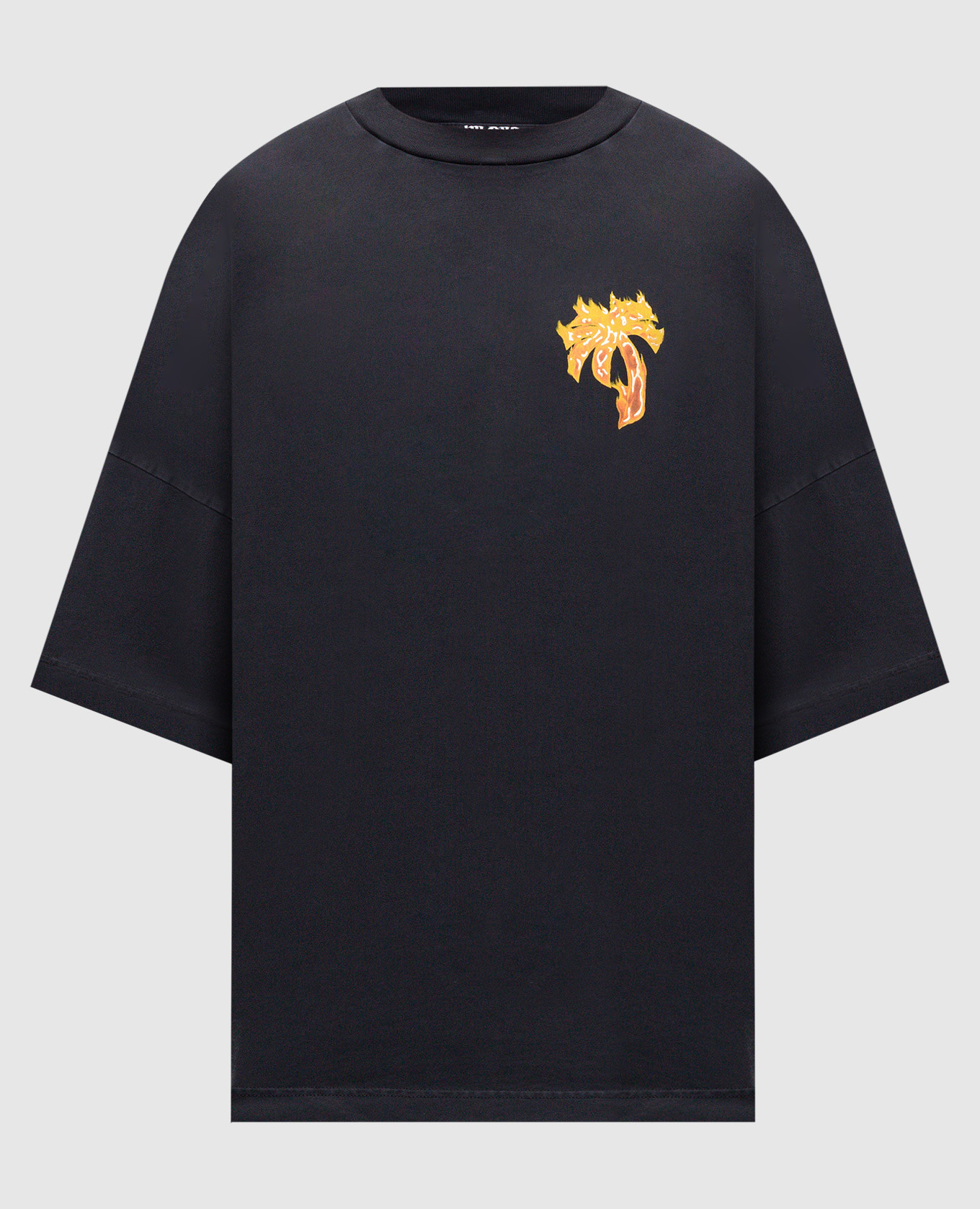Gray t-shirt with burning palm print palm angels