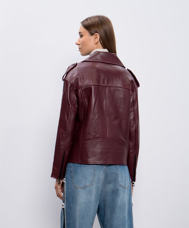 Veste fashion cuir bordeaux