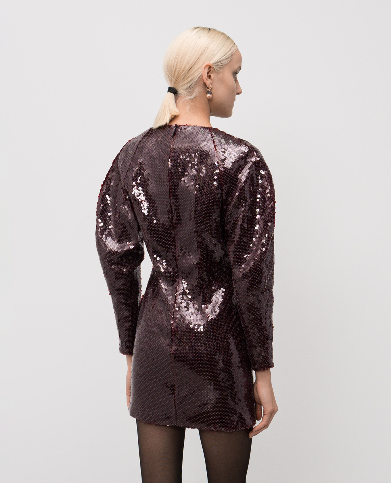 Burgundy Mitilla mini dress with sequins 16Arlington 4