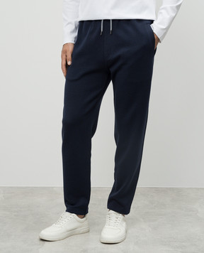 Brunello Cucinelli Blue sports pants with wool and silk MM8313243G
