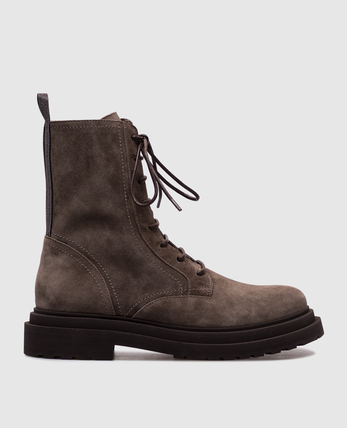 

Brown suede boots with monil chain Brunello Cucinelli