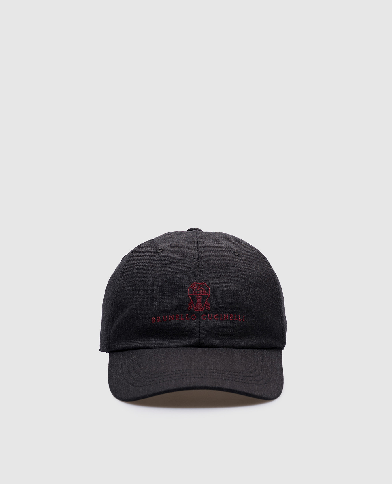 

Grey wool cap with embroidered logo emblem Brunello Cucinelli