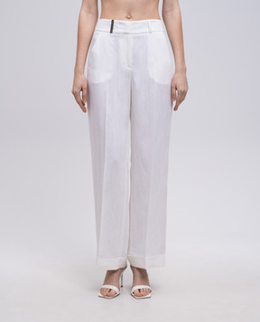 Peserico White linen pants P0428301920