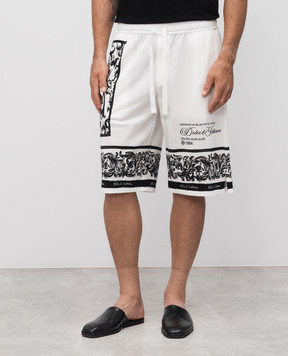 Dolce&Gabbana White shorts with Majolica print GV37ATII7HN