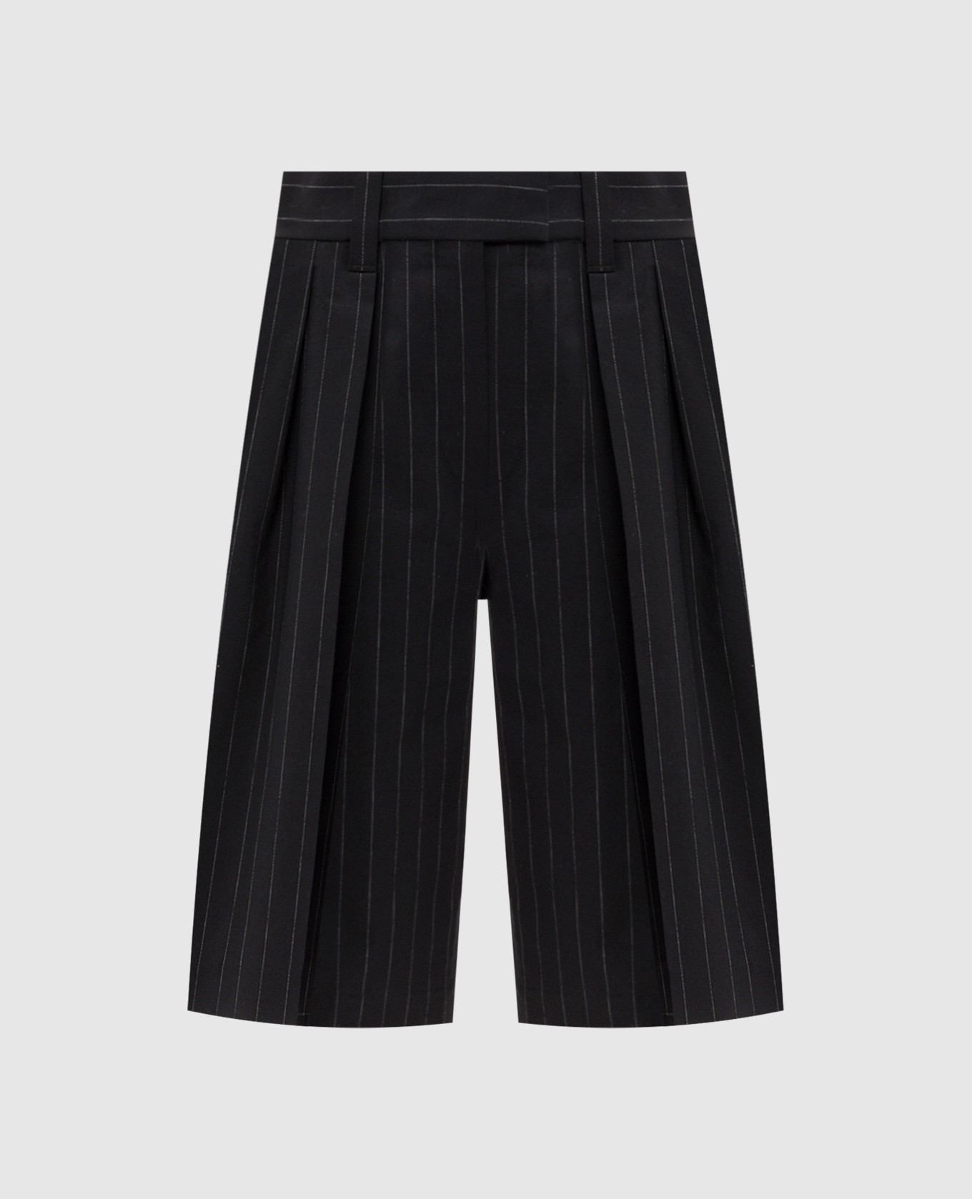 

Black Bermuda shorts with striped wool Brunello Cucinelli